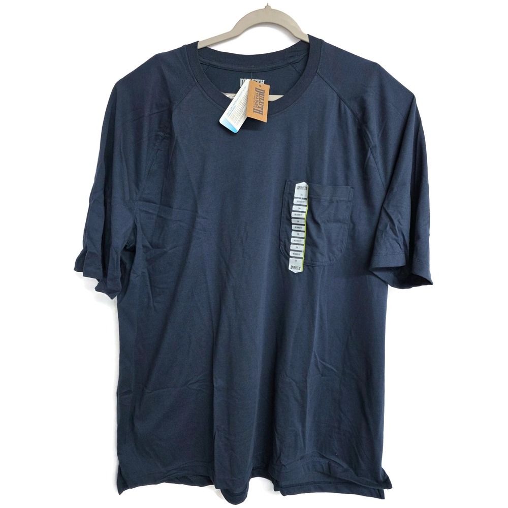 Duluth Trading Co Mens Longtail T Coolmax Pocket Tee Navy Blue 2XL 38410 Relaxed